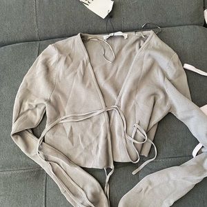 ZARA NEW grey knit stretchy cardigan